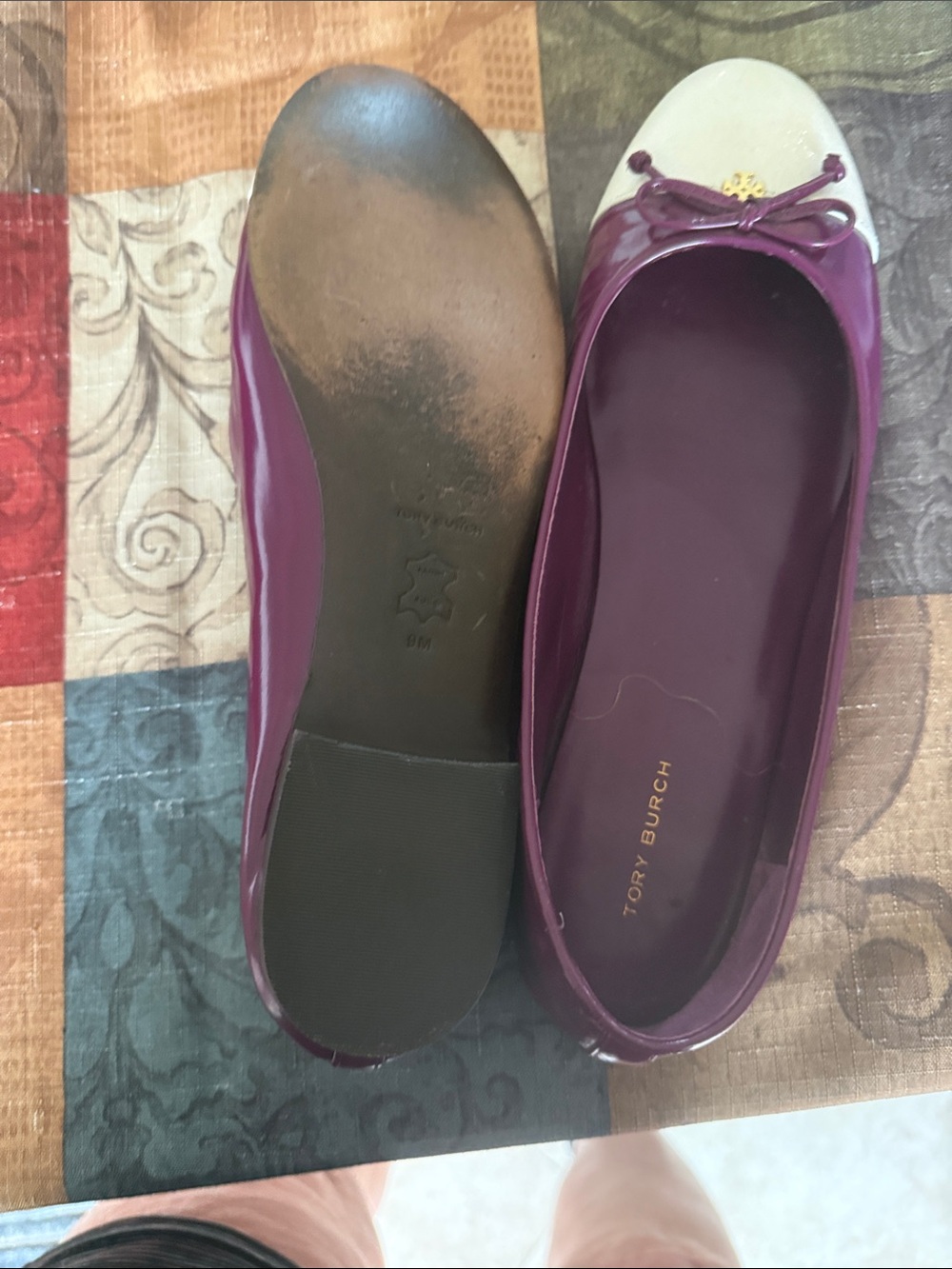 Tory Burch Purple and White Two-Tone Ballet Flats - Picture 3 of 3